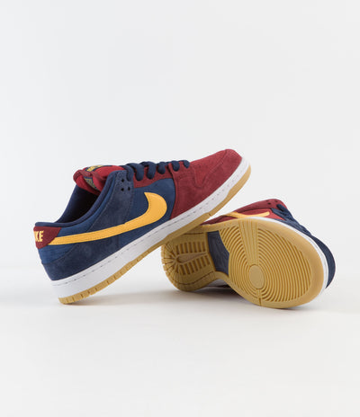 Nike SB Dunk Low Pro 'Barcelona' Shoes - Navy / University Gold - Gym Red - Court Blue