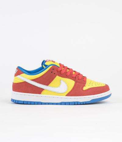Nike SB Dunk Low Pro 'Bart Simpson' Shoes - Habanero Red / White - Blue Hero