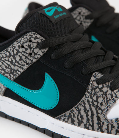 Nike SB Dunk Low Pro 'Elephant' Shoes - Medium Grey / Clear Jade - Black - White