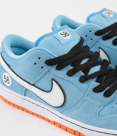 Nike SB Dunk Low Pro 'Gulf' Shoes - Blue Chill / White - Safety Orange - Black