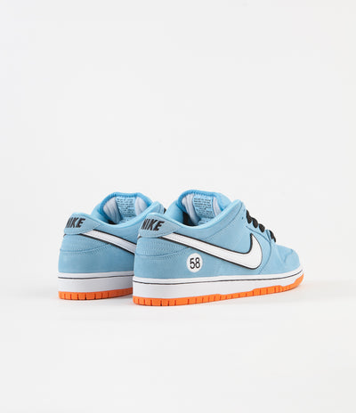 Nike SB Dunk Low Pro 'Gulf' Shoes - Blue Chill / White - Safety Orange - Black