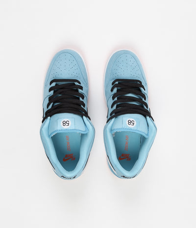 Nike SB Dunk Low Pro 'Gulf' Shoes - Blue Chill / White - Safety Orange - Black