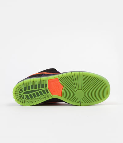 Nike SB Dunk Low Pro 'Night Of Mischief' Shoes - Black / Total Orange - Court Purple - Volt