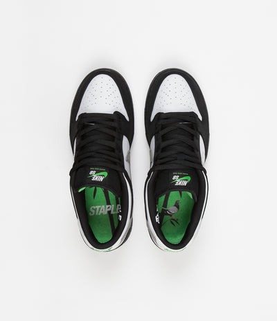 Nike SB Dunk Low Pro OG 'Panda Pigeon' Shoes - Black / White - Green Gusto