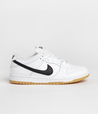Nike SB Dunk Low Pro Shoes - White / Black - White - Gum Light Brown thumbnail