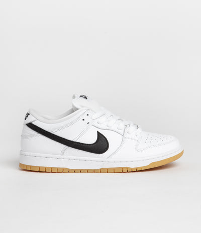 Nike SB Dunk Low Pro Shoes - White / Black - White - Gum Light Brown
