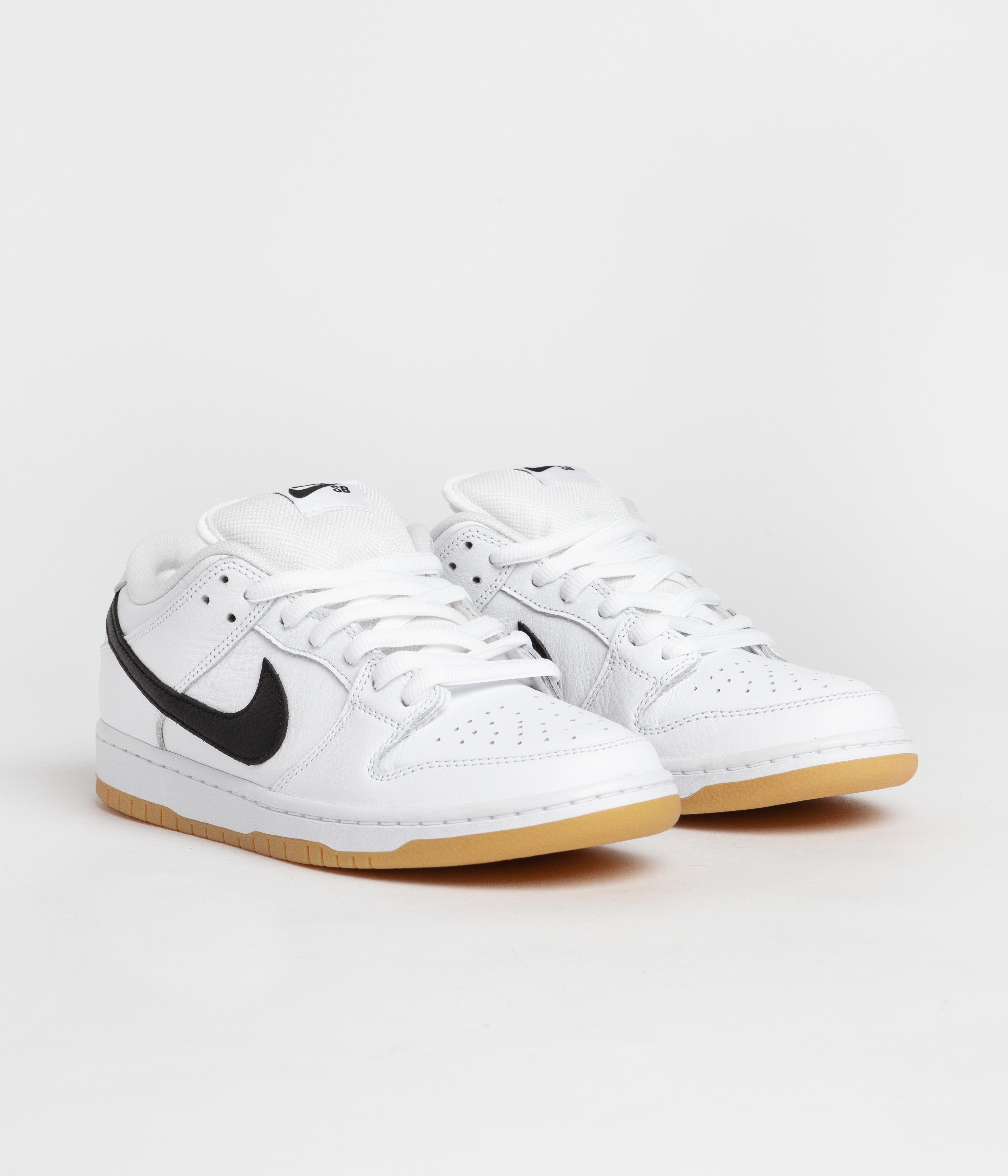 Nike SB Dunk Low Pro Shoes - White / Black - White - Gum Light