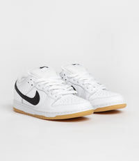 Nike SB Dunk Low Pro Shoes - White / Black - White - Gum Light 