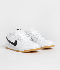 Nike SB Dunk Low Pro Shoes - White / Black - White - Gum Light