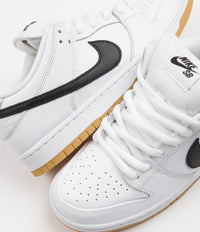 Nike SB Dunk Low Pro Shoes - White / Black - White - Gum Light