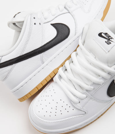 Nike SB Dunk Low Pro Shoes - White / Black - White - Gum Light Brown