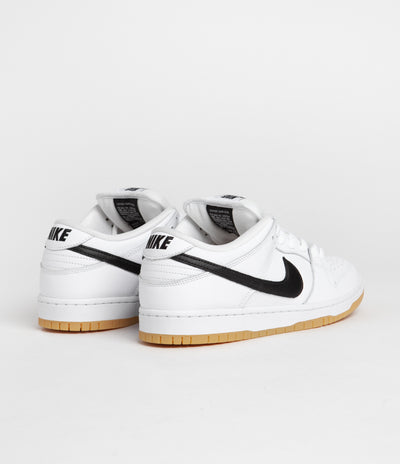 Nike SB Dunk Low Pro Shoes - White / Black - White - Gum Light Brown