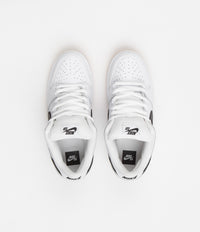 Nike SB Dunk Low Pro Shoes - White / Black - White - Gum Light Brown thumbnail