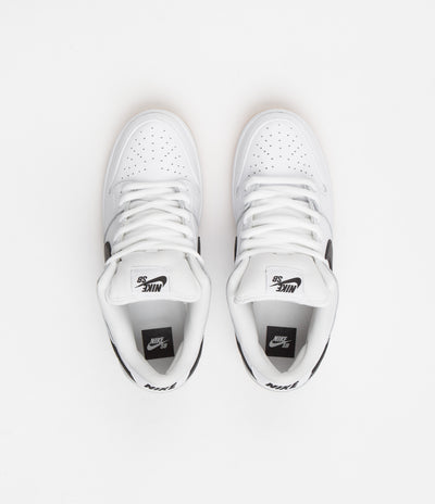 Nike SB Dunk Low Pro Shoes - White / Black - White - Gum Light Brown