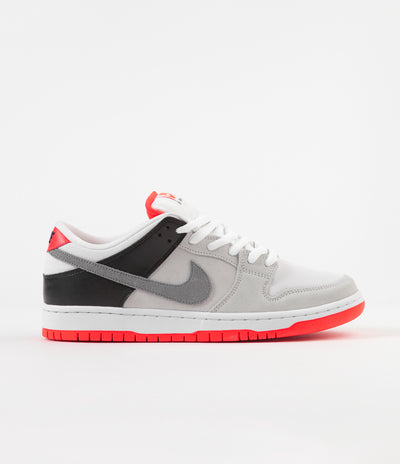 Nike SB Orange Label Dunk Low Pro Shoes - Neutral Grey / Cool Grey - Black - Infrared
