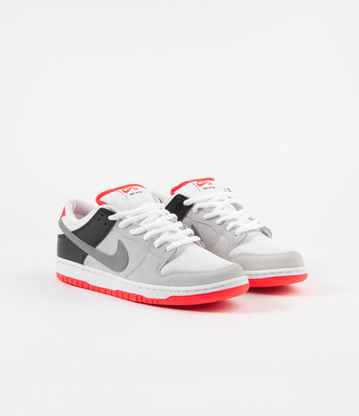 Nike SB Orange Label Dunk Low Pro Shoes - Neutral Grey / Cool Grey - Black - Infrared