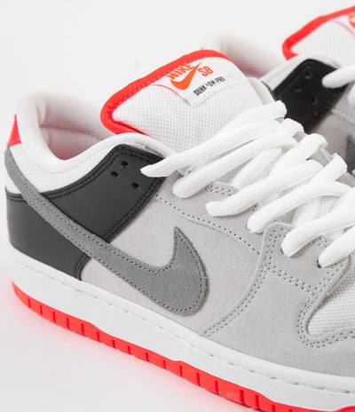 Nike SB Orange Label Dunk Low Pro Shoes - Neutral Grey / Cool Grey - Black - Infrared