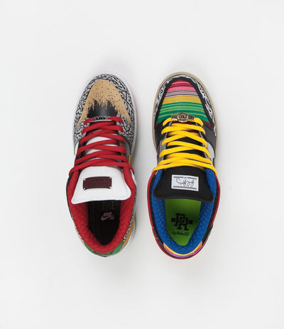 Nike SB Dunk Low Pro 'What The P-Rod' Shoes - Sport Red / Black - Varsity Maize - Volt