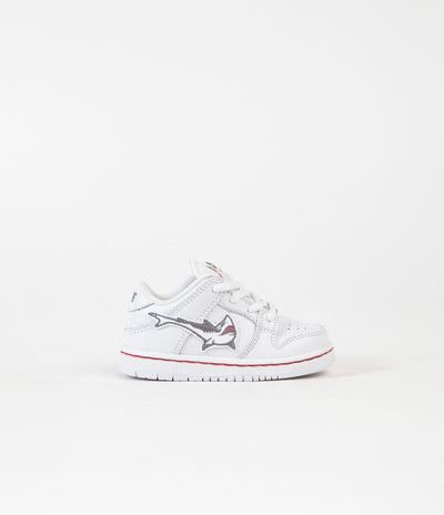 Nike SB Orange Label Dunk Low Pro 'Oski' Toddler Shoes - White / Cool Grey - White - White