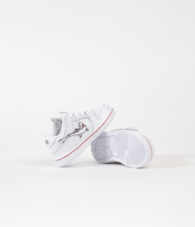 Nike SB Orange Label Dunk Low Pro 'Oski' Toddler Shoes - White / Cool Grey - White - White