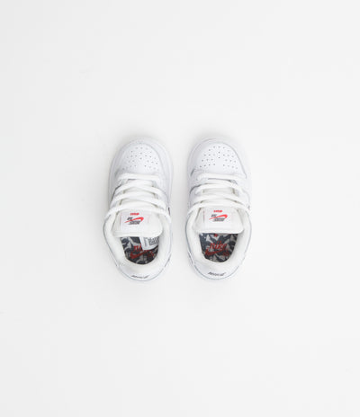 Nike SB Orange Label Dunk Low Pro 'Oski' Toddler Shoes - White / Cool Grey - White - White
