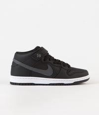 Nike SB Orange Label Dunk Mid Pro Shoes - Black / Dark Grey - Black - White thumbnail