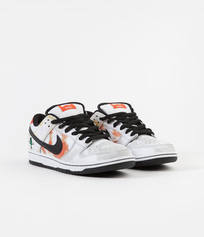 Nike SB 'Raygun Tie-Dye' Dunk Low Pro Shoes - White / Black - Orange Flash - Del Sol
