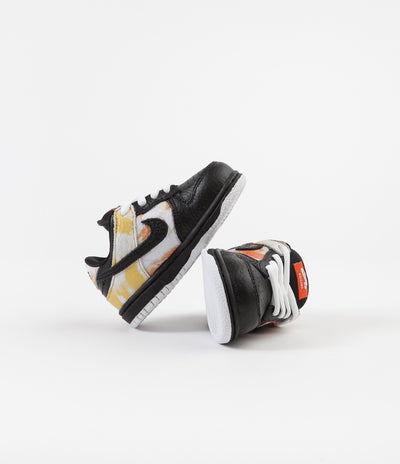 Nike SB 'Raygun Tie-Dye' Dunk Low Pro (Toddler) Shoes - Black / Black - Orange Flash