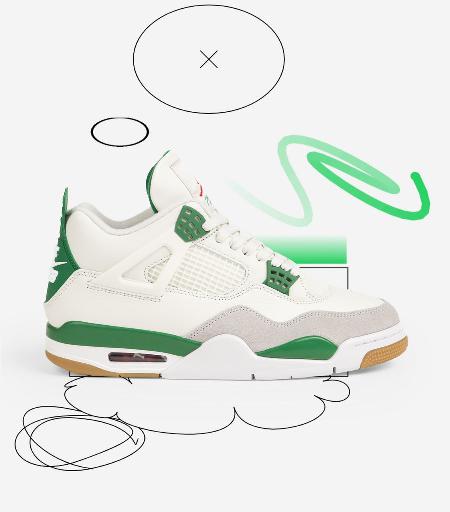 prøve røgelse konsol Nike SB x Air Jordan 4 Shoes - Sail / White - Pine Green - Neutral Gre |  Releases.Flatspot