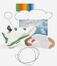 Nike SB x Air Jordan 4 Shoes - Sail / White - Pine Green - Neutral Grey thumbnail