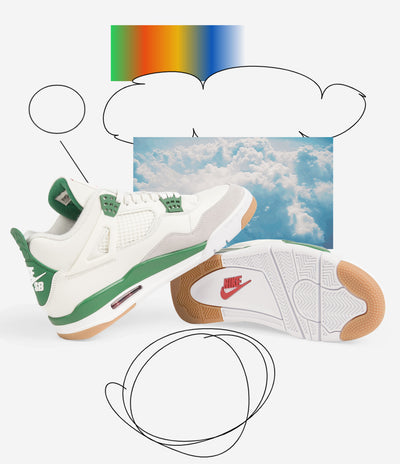 Nike SB x Air Jordan 4 Shoes - Sail / White - Pine Green - Neutral Grey