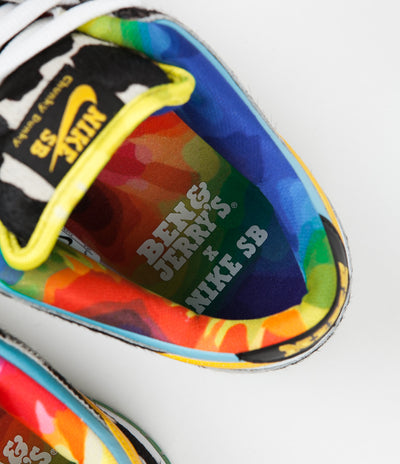 Nike SB x Ben & Jerry's 'Chunky Dunky' Dunk Low Pro Shoes - White / University Gold - Lagoon Pulse - Black