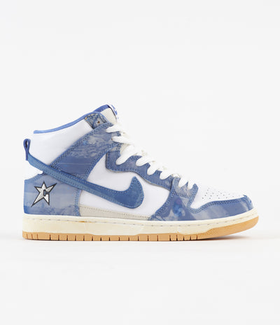 Nike SB x Carpet Company Dunk High Premium Shoes - White / Royal Pulse - Dark Sulfur