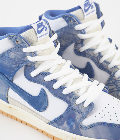Nike SB x Carpet Company Dunk High Premium Shoes - White / Royal Pulse - Dark Sulfur