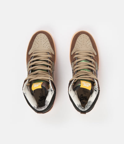 Nike SB x Concepts Dunk High Pro 'Turdunken' Shoes - Rattan / Baroque Brown - Parachute Beige