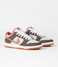 Nike SB x Crushed DC Dunk Low Pro Shoes - Olive Grey / Manta Orange - Rattan thumbnail