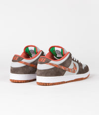Nike SB x Crushed DC Dunk Low Pro Shoes - Olive Grey / Manta Orange - Rattan thumbnail