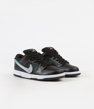 Nike SB x Diamond Dunk Low Pro OG Shoes - Black / Chrome - Black - Tropical Twist