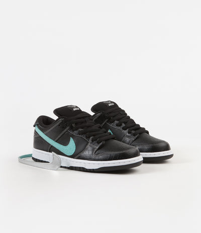 Nike SB x Diamond Dunk Low Pro OG Shoes - Black / Chrome - Black - Tropical Twist