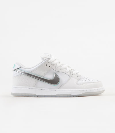 Nike SB x Diamond Dunk Low Pro OG Shoes - White / Chrome - White - Tropical Twist