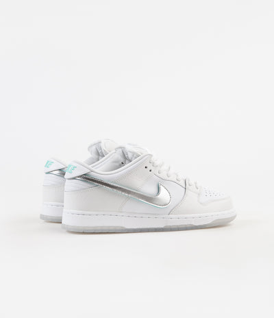 Nike SB x Diamond Dunk Low Pro OG Shoes - White / Chrome - White - Tropical Twist