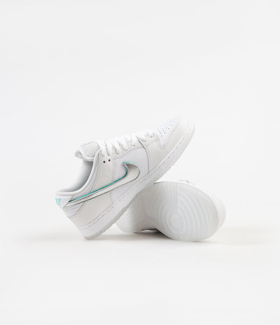 Nike SB x Diamond Dunk Low Pro OG Shoes - White / Chrome - White - Tropical Twist