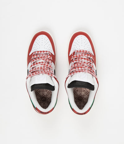 Nike SB x Frame Skate Dunk Low Pro 'Habibi' Shoes - Chile Red / Black - White - Lucky Green