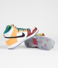 Nike SB x froSkate Dunk High Pro 'All Love' Shoes - White / Metallic Gold - University Red thumbnail
