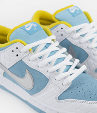 Nike SB x FTC Dunk Low Pro Shoes - Lagoon Pulse / Metallic Silver