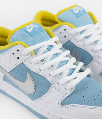 Nike SB x FTC Dunk Low Pro Shoes - Lagoon Pulse / Metallic Silver