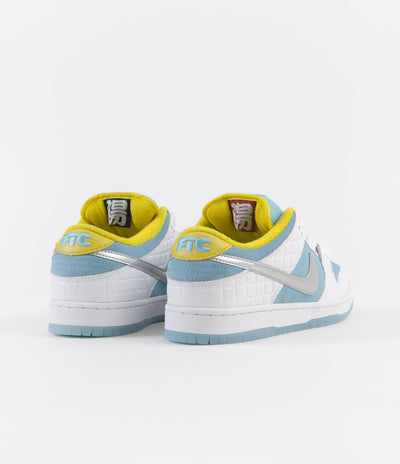 Nike SB x FTC Dunk Low Pro Shoes - Lagoon Pulse / Metallic Silver