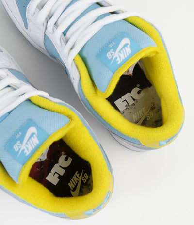Nike SB x FTC Dunk Low Pro Shoes - Lagoon Pulse / Metallic Silver