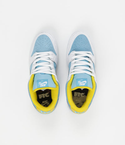 Nike SB x FTC Dunk Low Pro Shoes - Lagoon Pulse / Metallic Silver