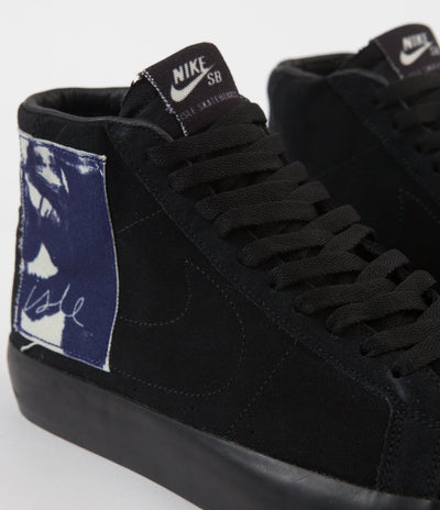 Nike SB x Isle Blazer Mid Shoes - Black / Black - Sail - Blue Void